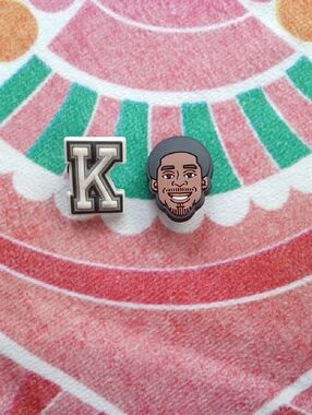 Letter K & Smiling Face Croc Charms